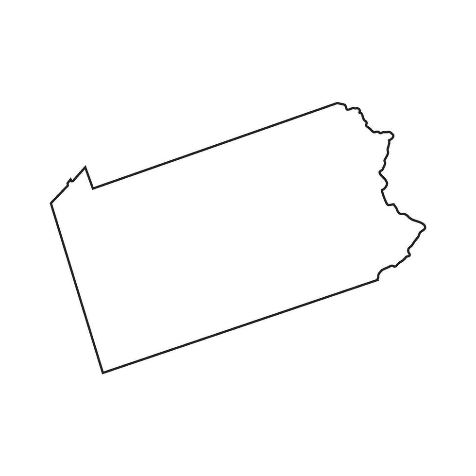 Pennsylvania outline map vector