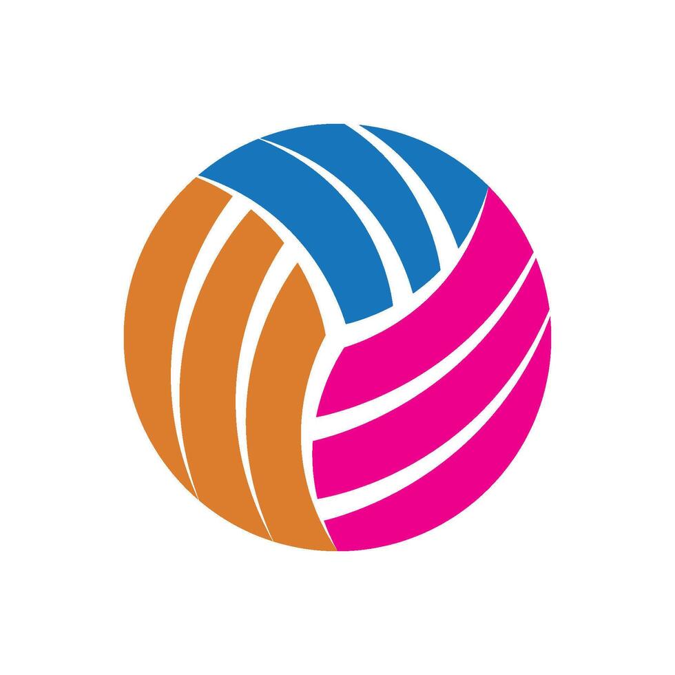 A colorful ball logo with a blue and pink stripe vector