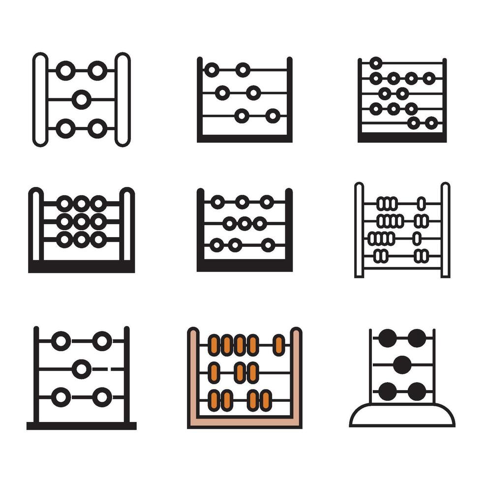 Abacus icon set illustration vector