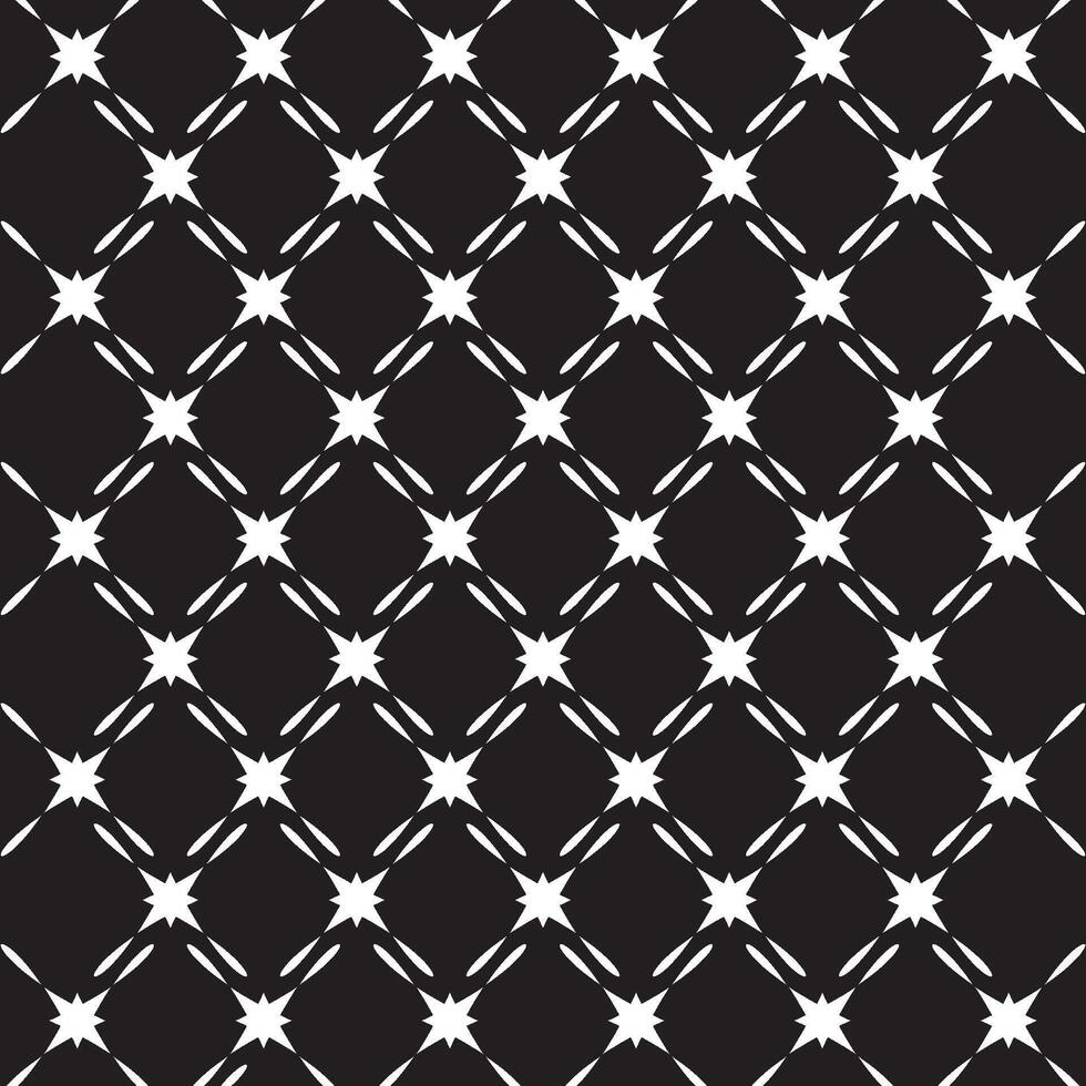 A black and white pattern with stars vector