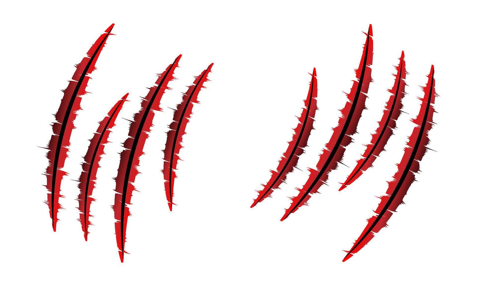 Monster claw scratches animal slash marks on white background illustration. Claws scratches. vector