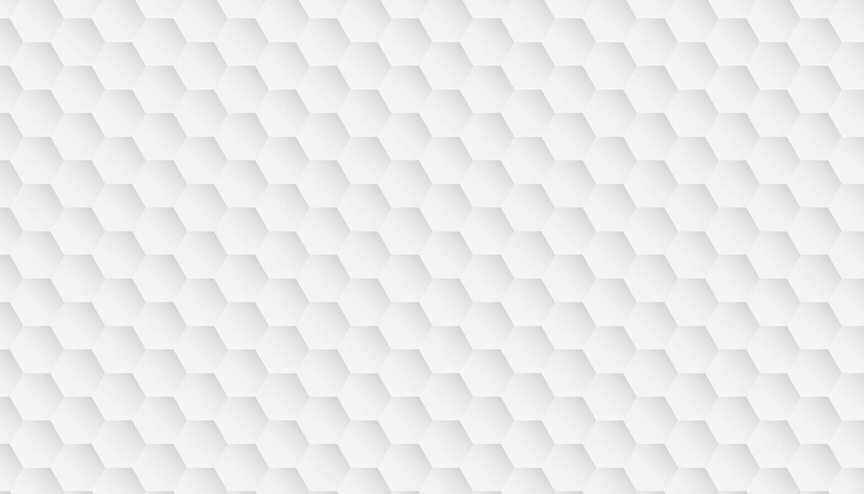 Abstract white geometric hexagons padding texture art. Upholstery background with emboss hexagonal tiles. vector