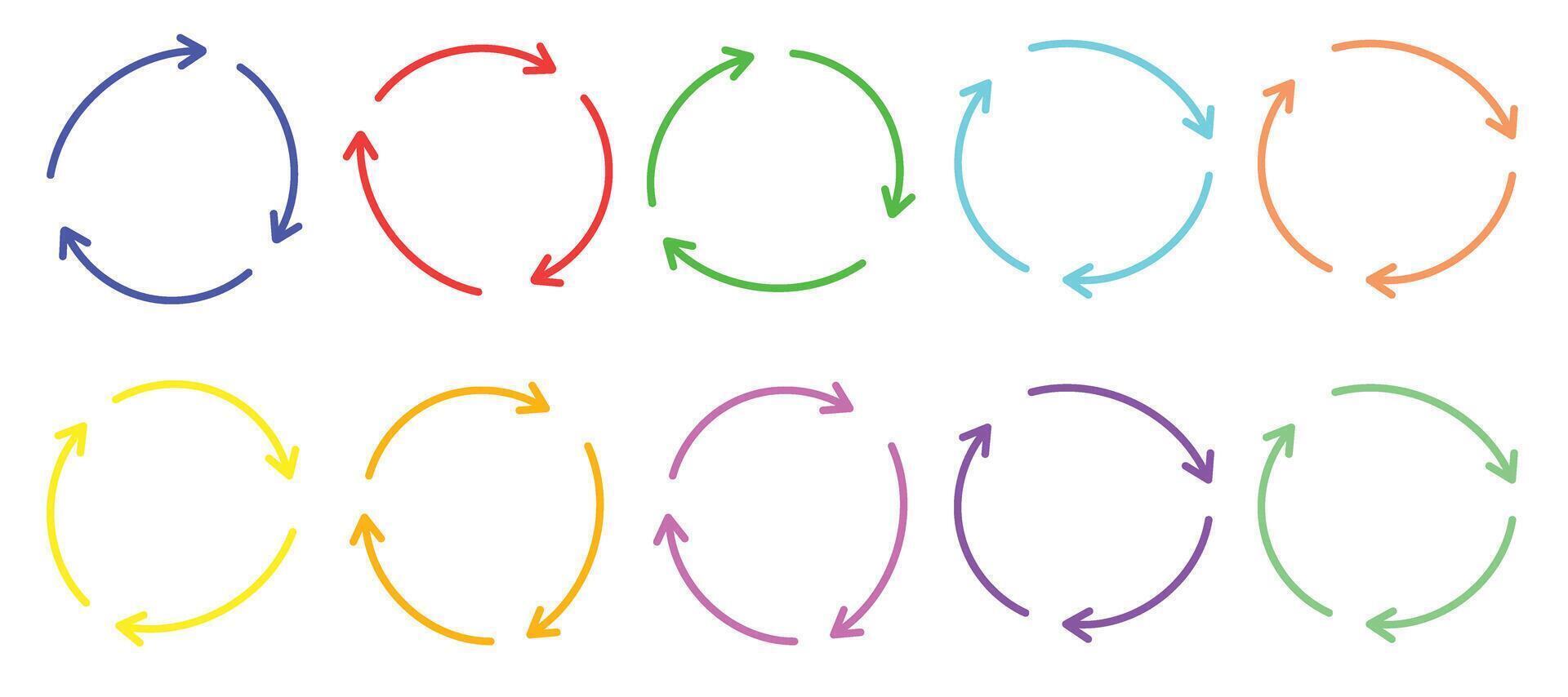 A set of colored arrows on a white background vector
