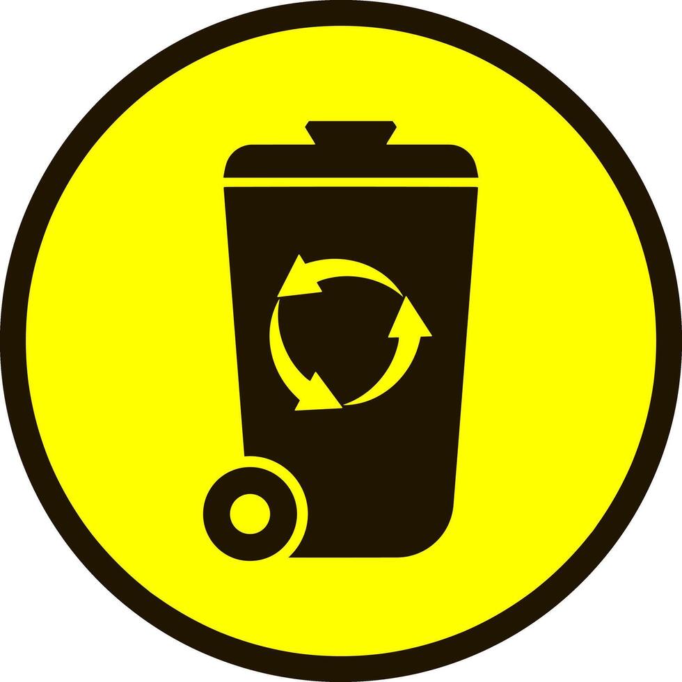 Trash box icon isolated. Yellow button Recycled symbol vector