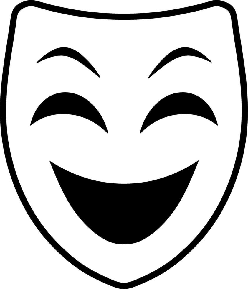 Theatre mask clipart Outline icon vector