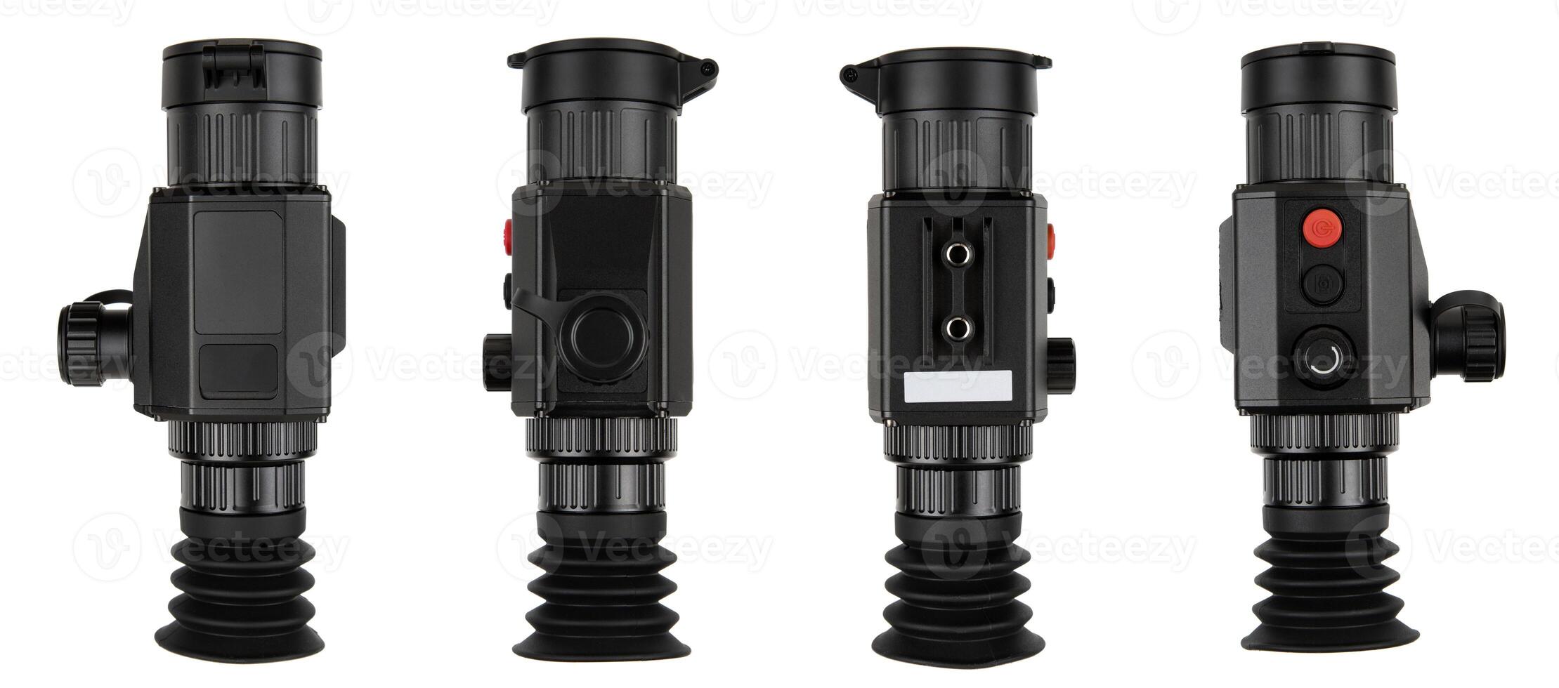 Modern monocular thermal imager isolate on a white background. A device for fixing thermal radiation. photo