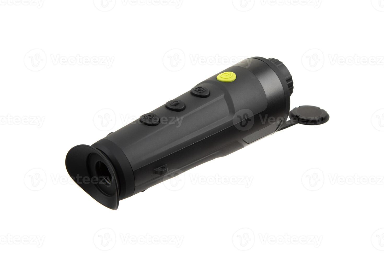 Modern monocular thermal imager isolate on a white background. A device for fixing thermal radiation. photo