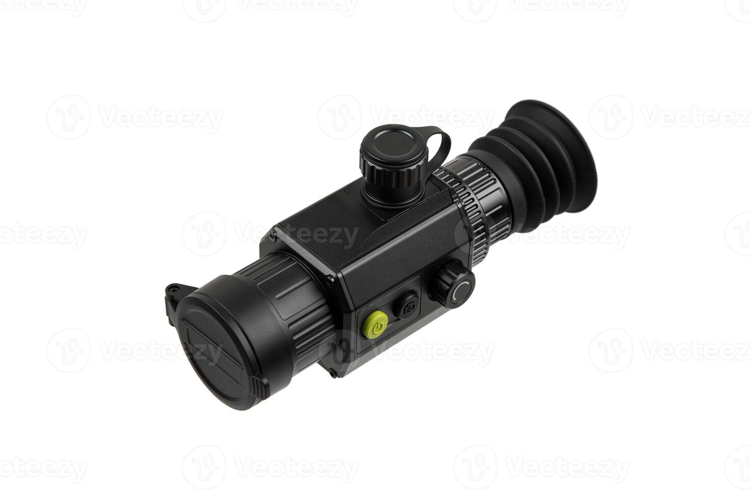 Modern monocular thermal imager isolate on a white background. A device for fixing thermal radiation. photo