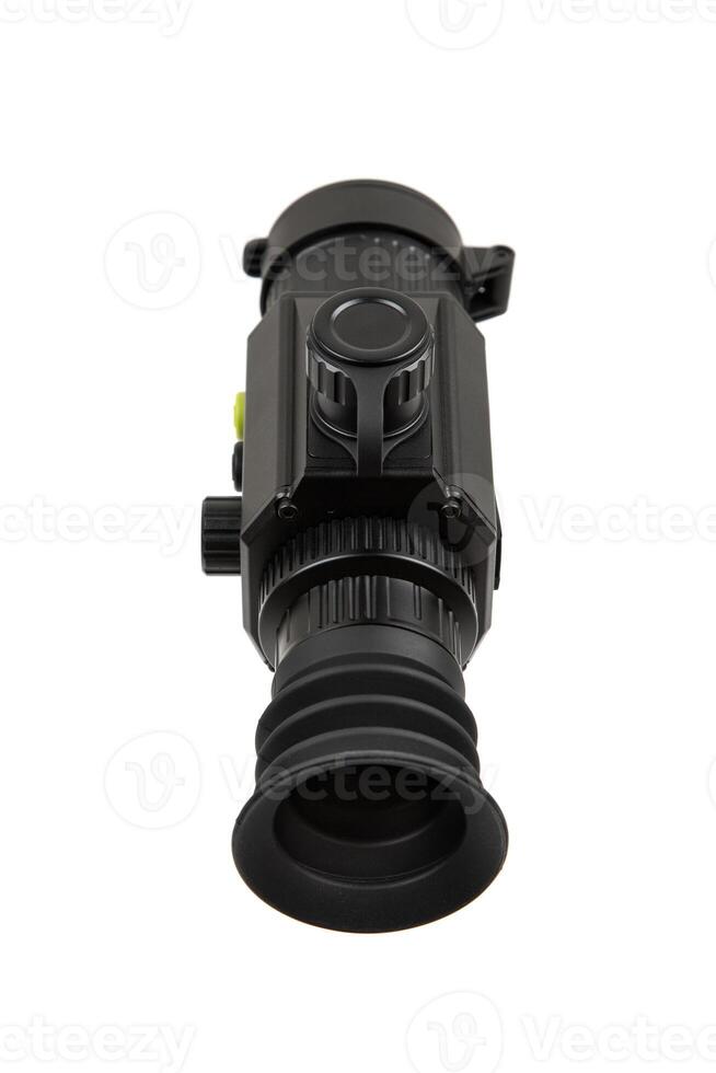 Modern monocular thermal imager isolate on a white background. A device for fixing thermal radiation. photo