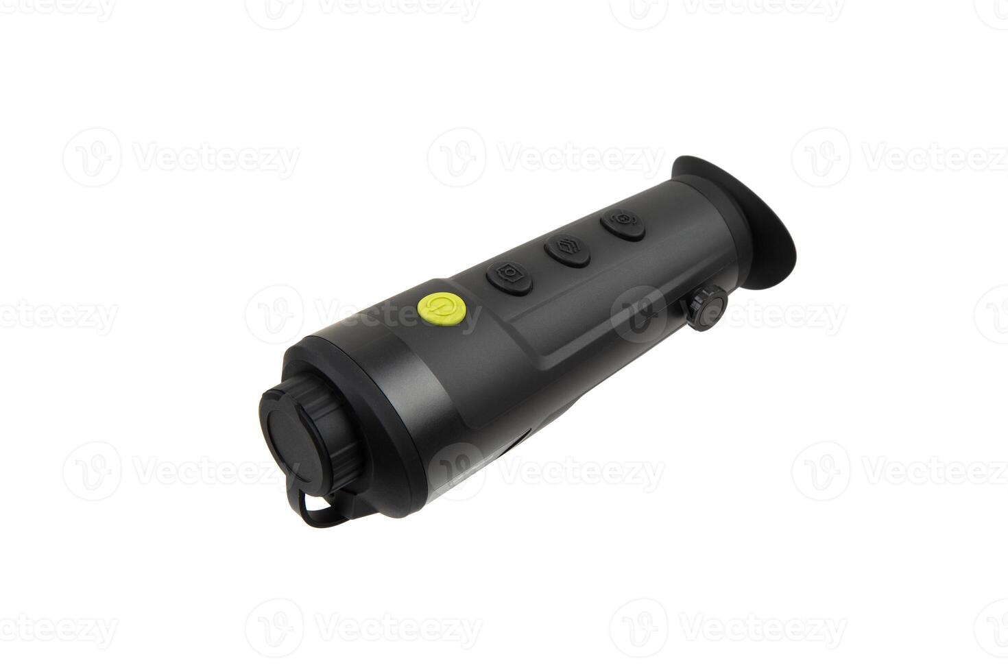 Modern monocular thermal imager isolate on a white background. A device for fixing thermal radiation. photo