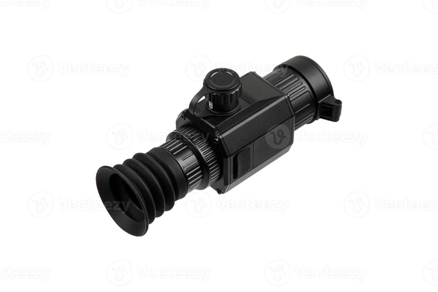 Modern monocular thermal imager isolate on a white background. A device for fixing thermal radiation. photo