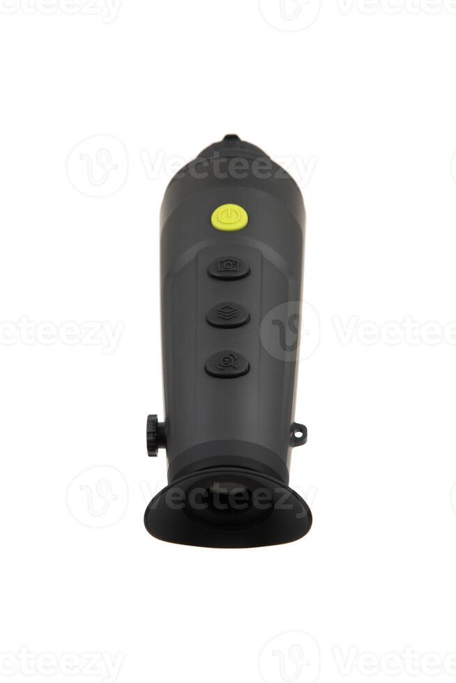 Modern monocular thermal imager isolate on a white background. A device for fixing thermal radiation. photo