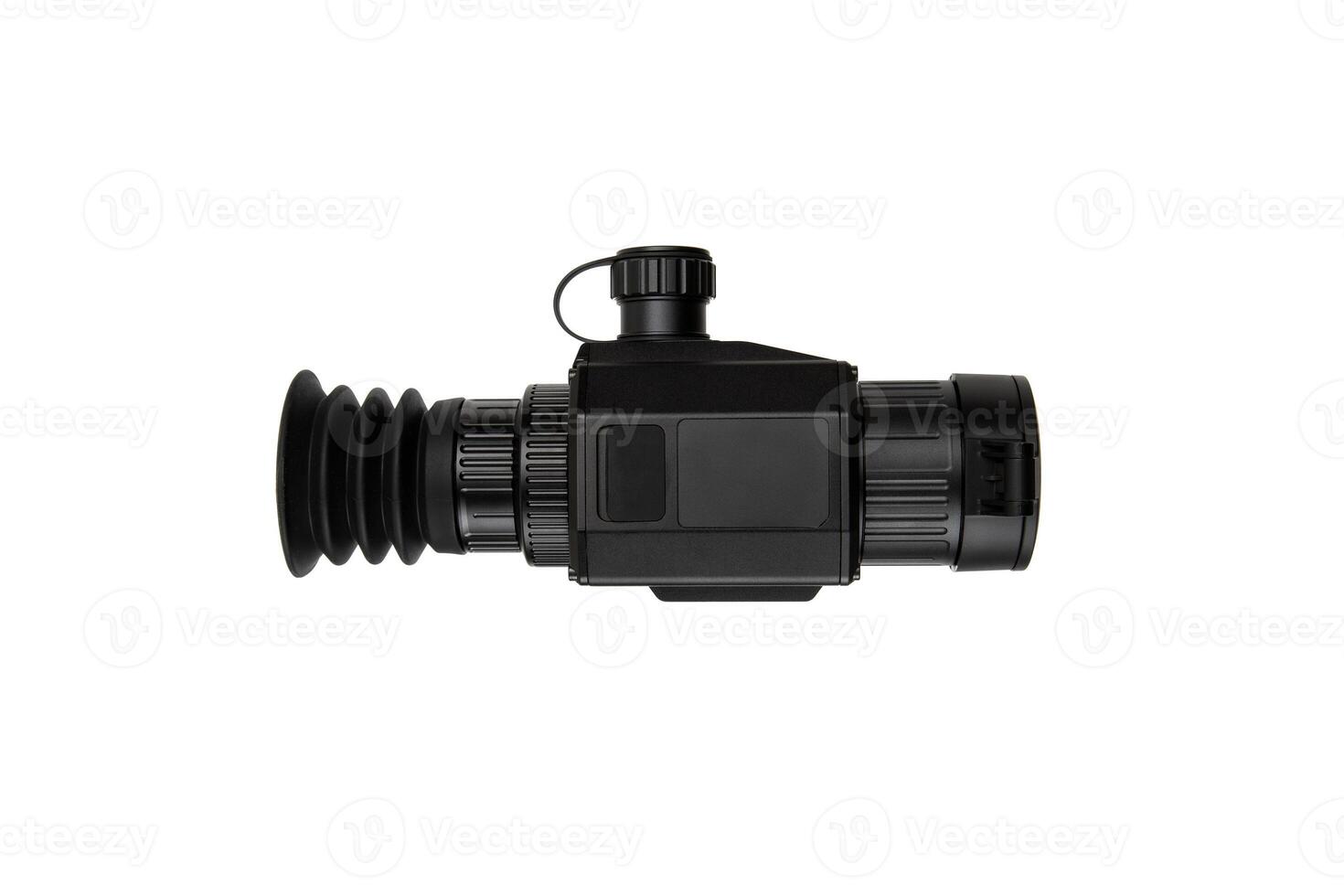 Modern monocular thermal imager isolate on a white background. A device for fixing thermal radiation. photo