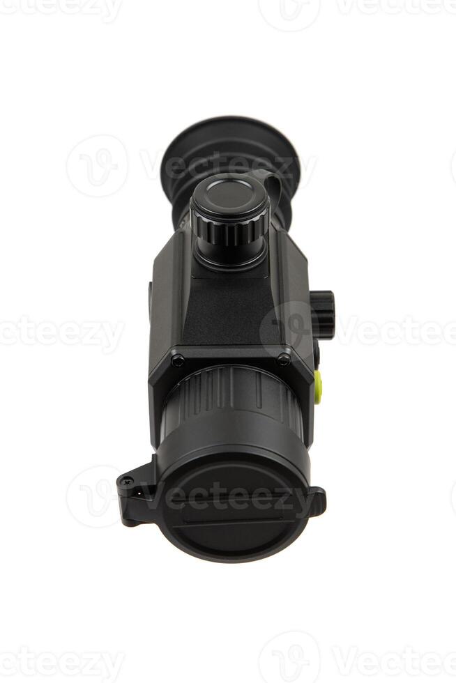 Modern monocular thermal imager isolate on a white background. A device for fixing thermal radiation. photo