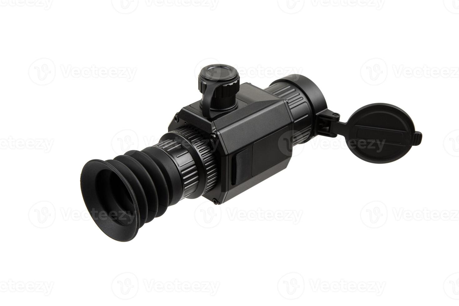 Modern monocular thermal imager isolate on a white background. A device for fixing thermal radiation. photo