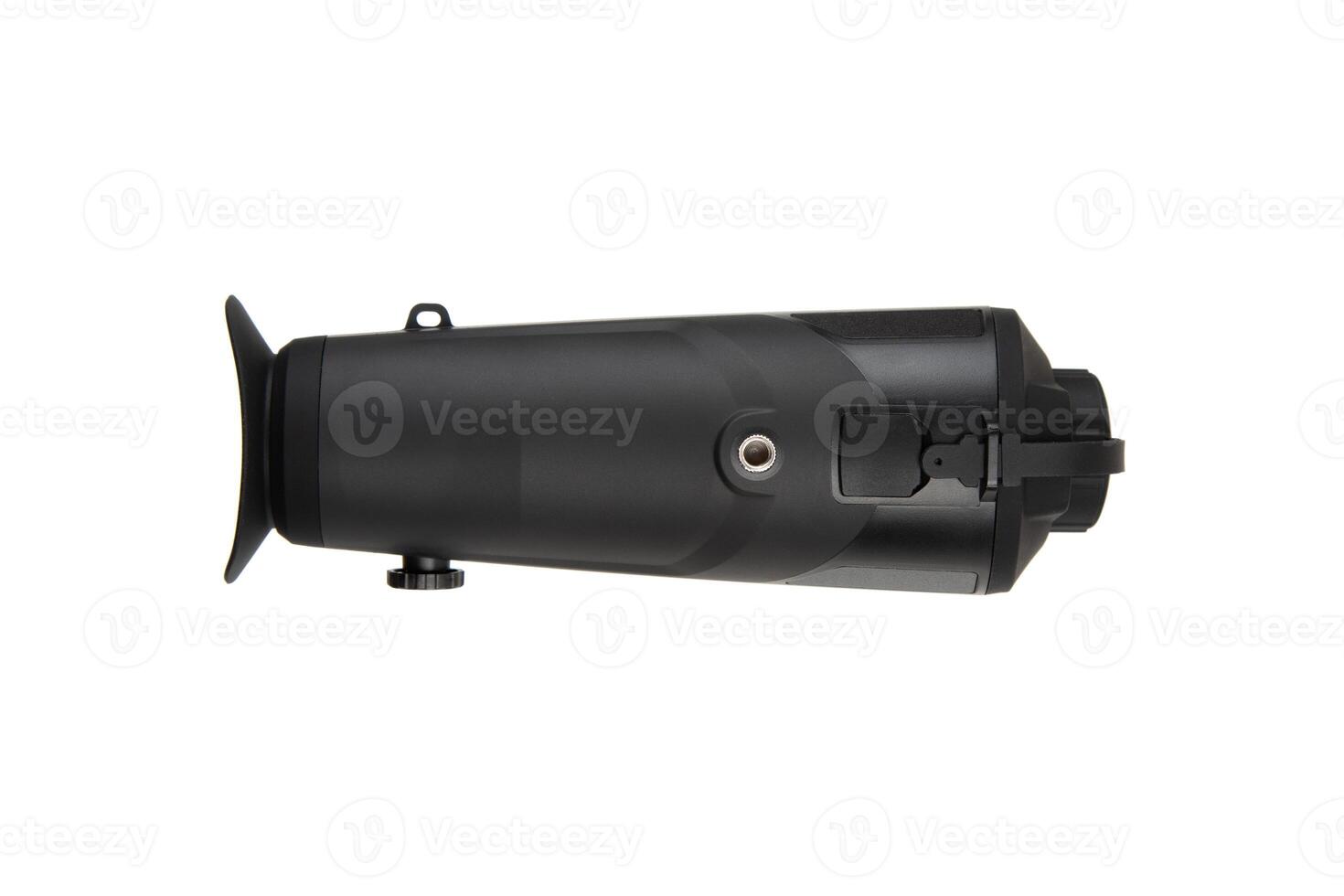 Modern monocular thermal imager isolate on a white background. A device for fixing thermal radiation. photo
