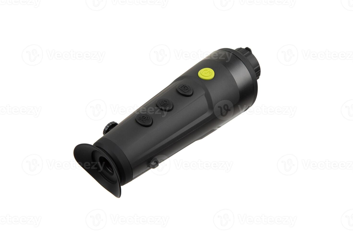 Modern monocular thermal imager isolate on a white background. A device for fixing thermal radiation. photo