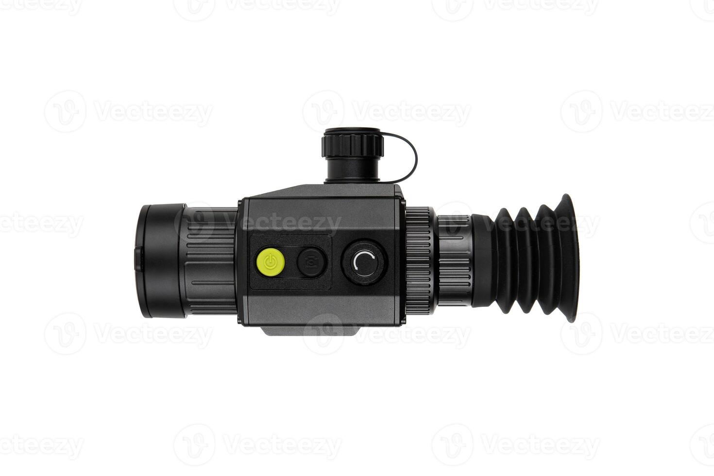 Modern monocular thermal imager isolate on a white background. A device for fixing thermal radiation. photo