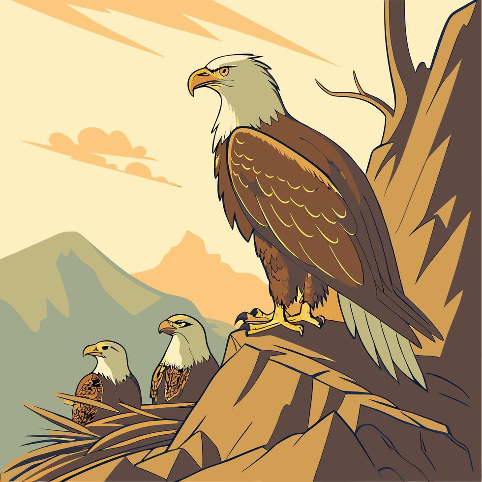 an-image-of-a-majestic-leader eagle-standing proud vector