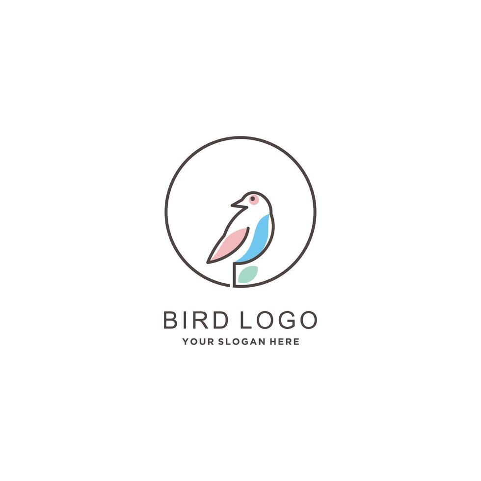 Bird icon logo design with creative concept Premium vector
