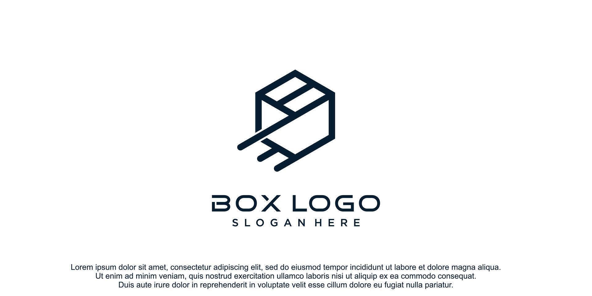 Box icon logo design with creative concept Premium vector