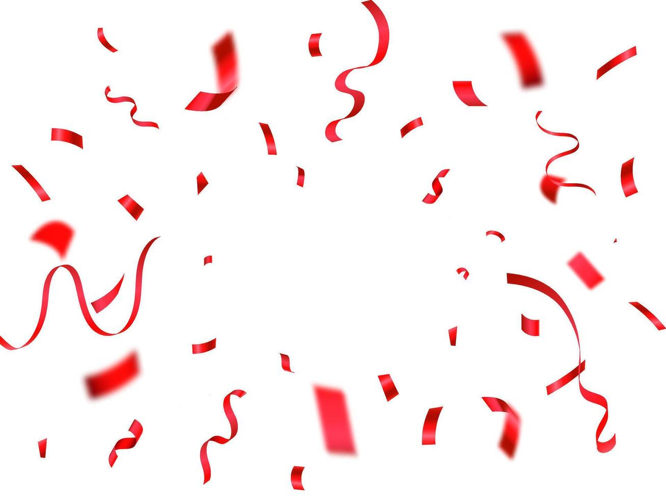 Confetti explosion on a white background. Celebration event and party red color confetti and ribbons. birthday party, Christmas, New Year, Holiday, Carnival festivity, Valentines Day, vector