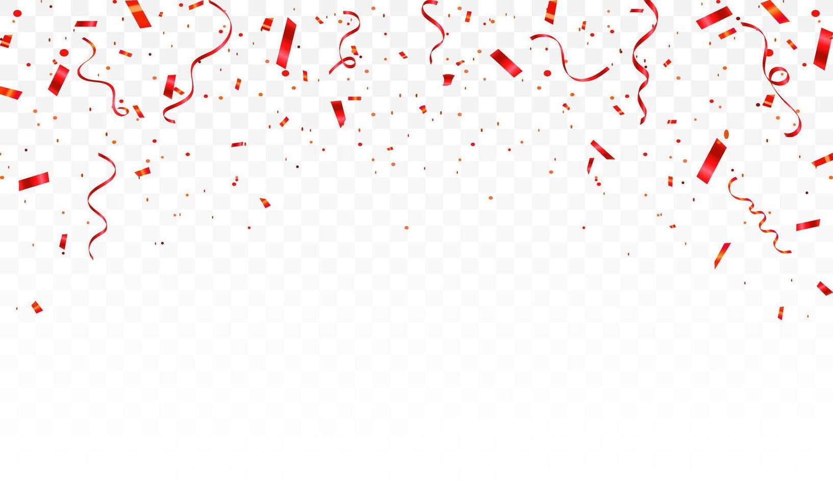 Red color confetti. Falling shiny red confetti isolated on white. Bright festive tinsel of red color. Luxury greeting rich card vector