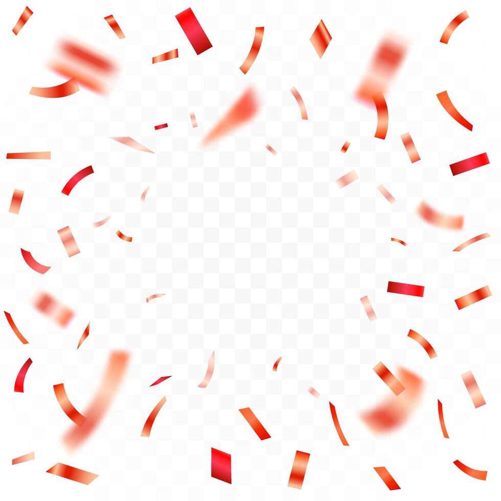 Red confetti. Confetti celebration party background design. happy holiday celebration template. festival party poster background, congratulations vector