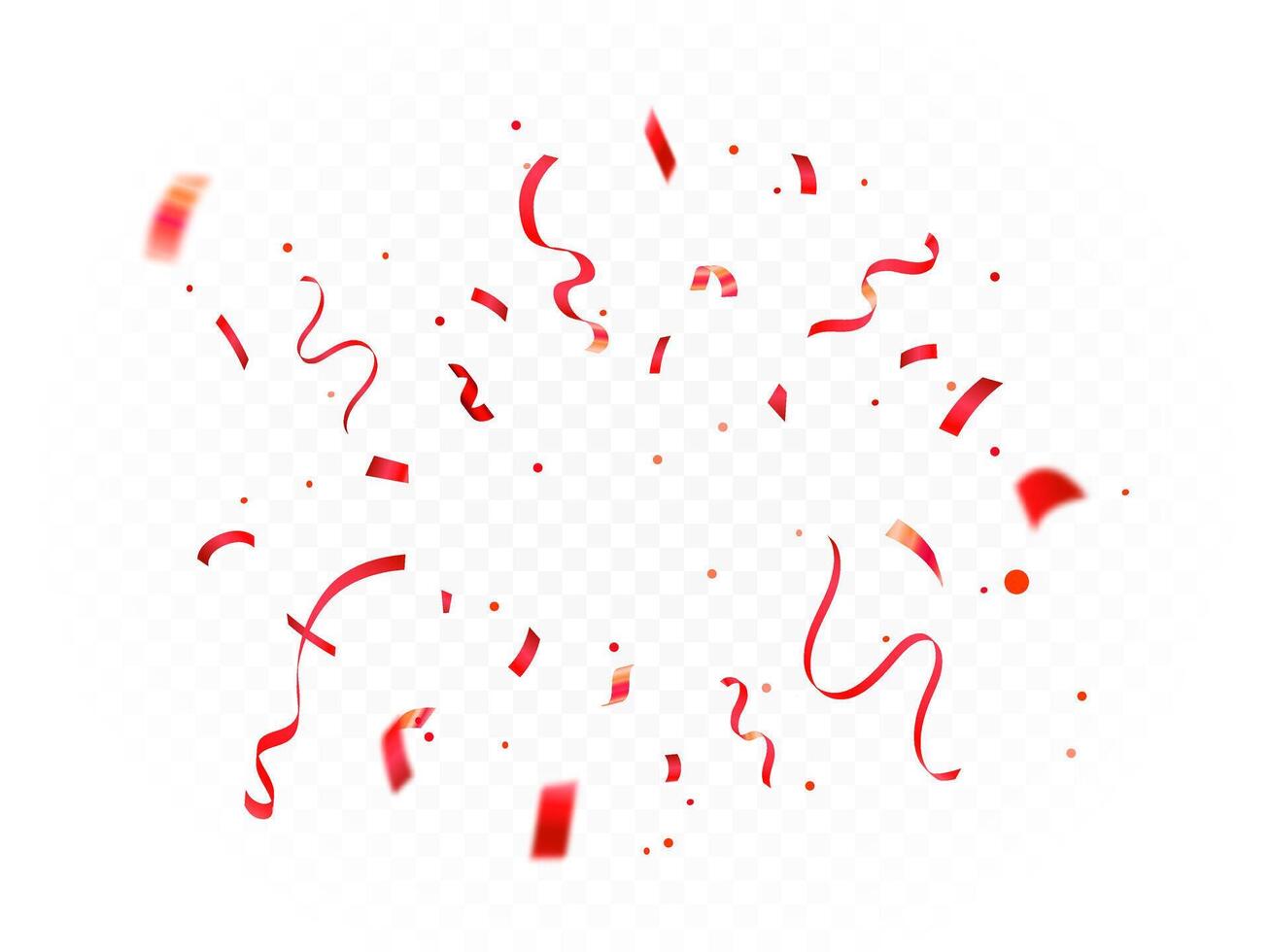 Red confetti explosion on white. Celebration Event and Party confetti and ribbons vector