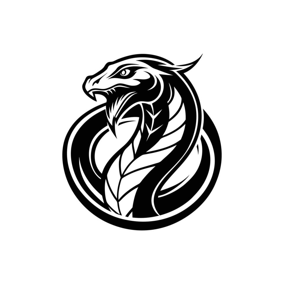 A black and white snake logo vector