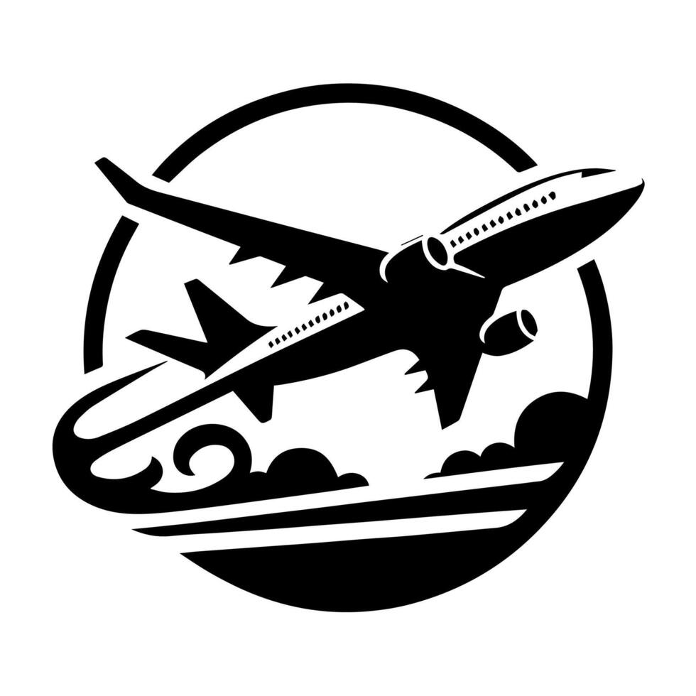 Airplane flying over the ocean vector