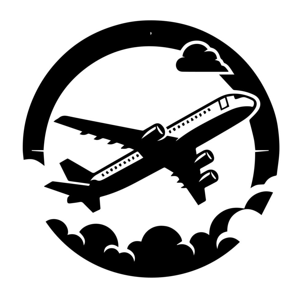 Airplane flying in the sky illustration vector
