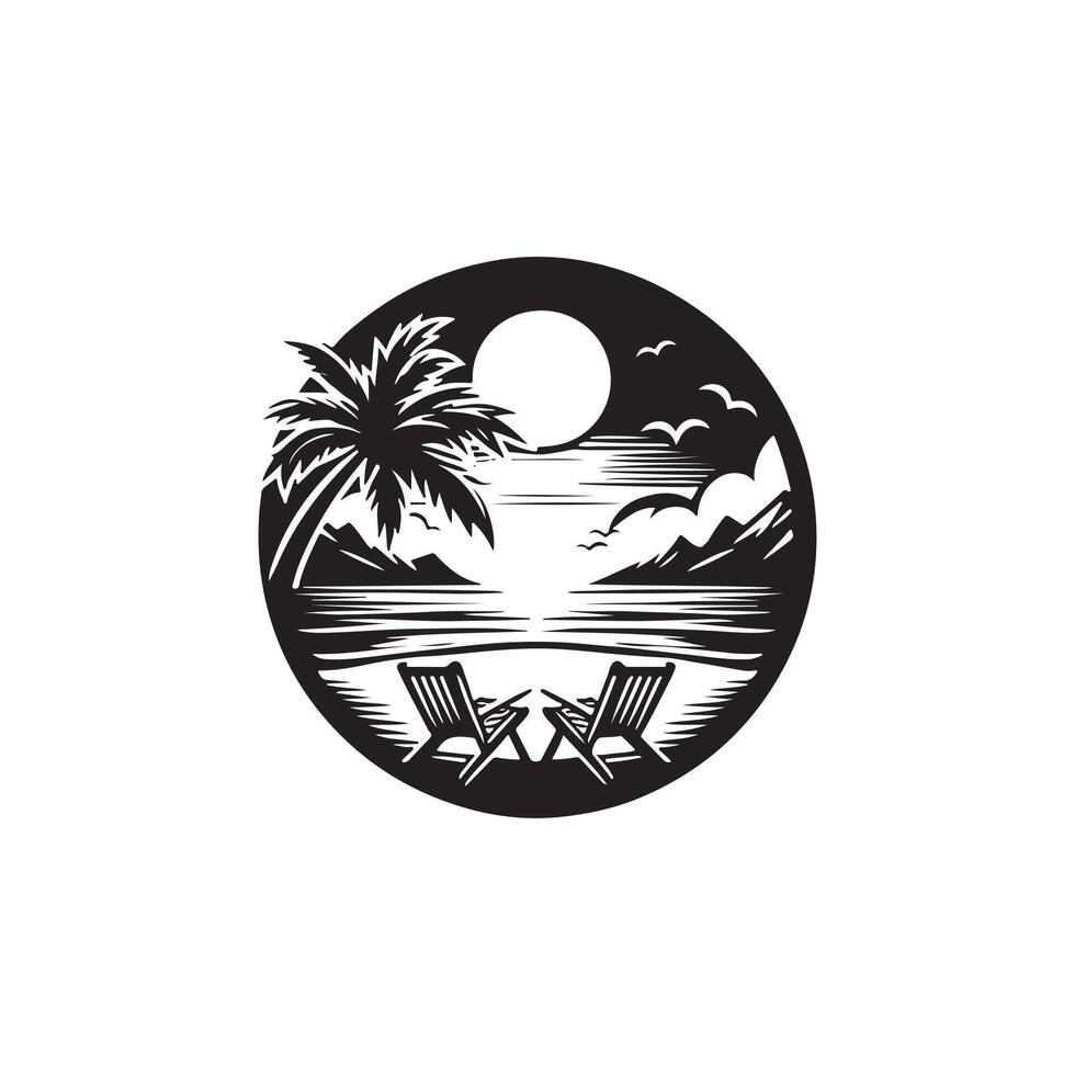 A logo for a beach bar vector