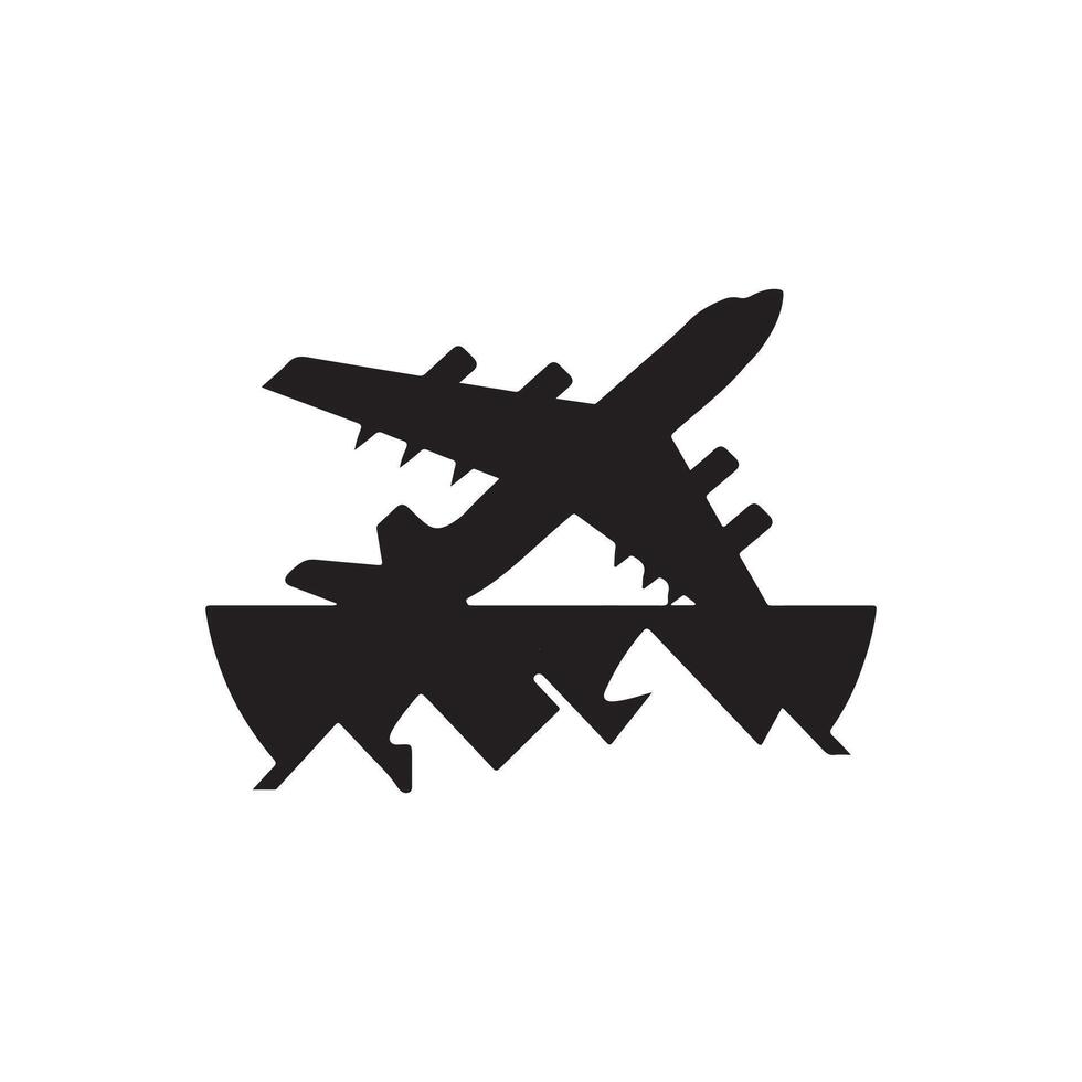 Airplane icon illustration isolated on white background vector