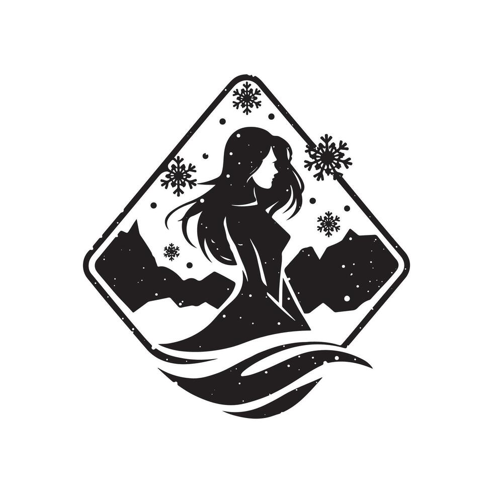 Winter girl illustration vector