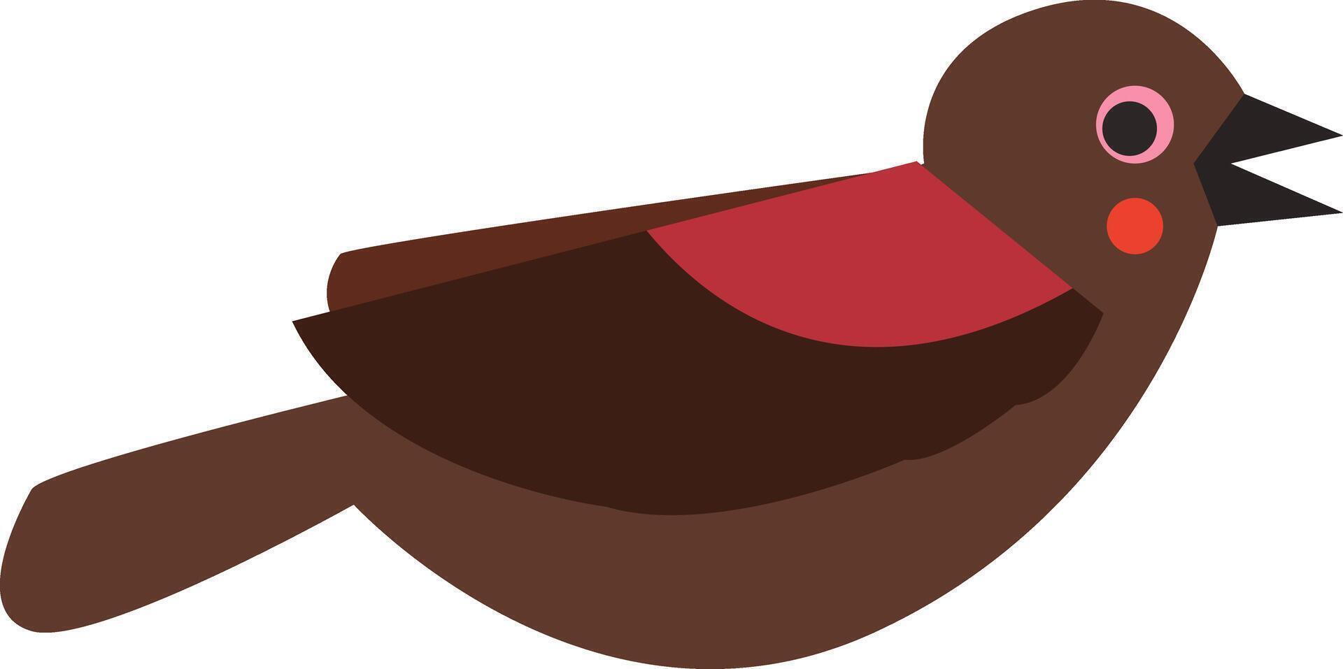 Brown and Red Minimalist Bird Illustration vector