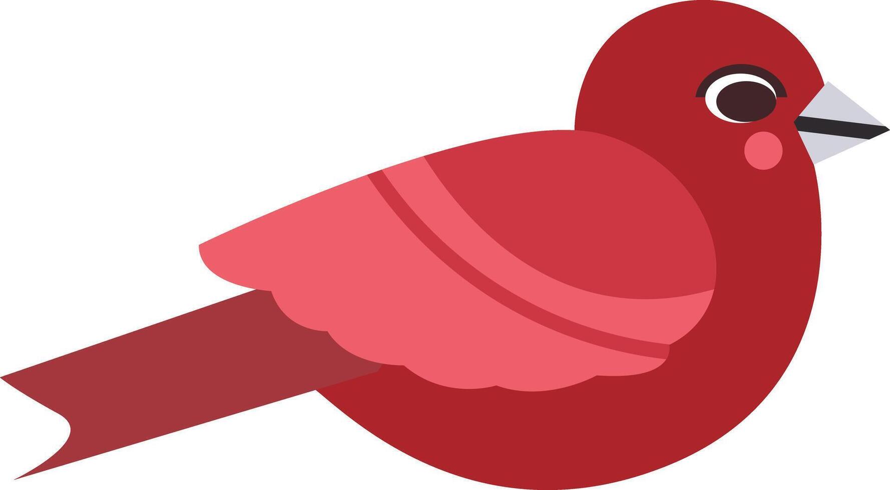 Red and Pink Bird Illustration in Flat Design Style vector