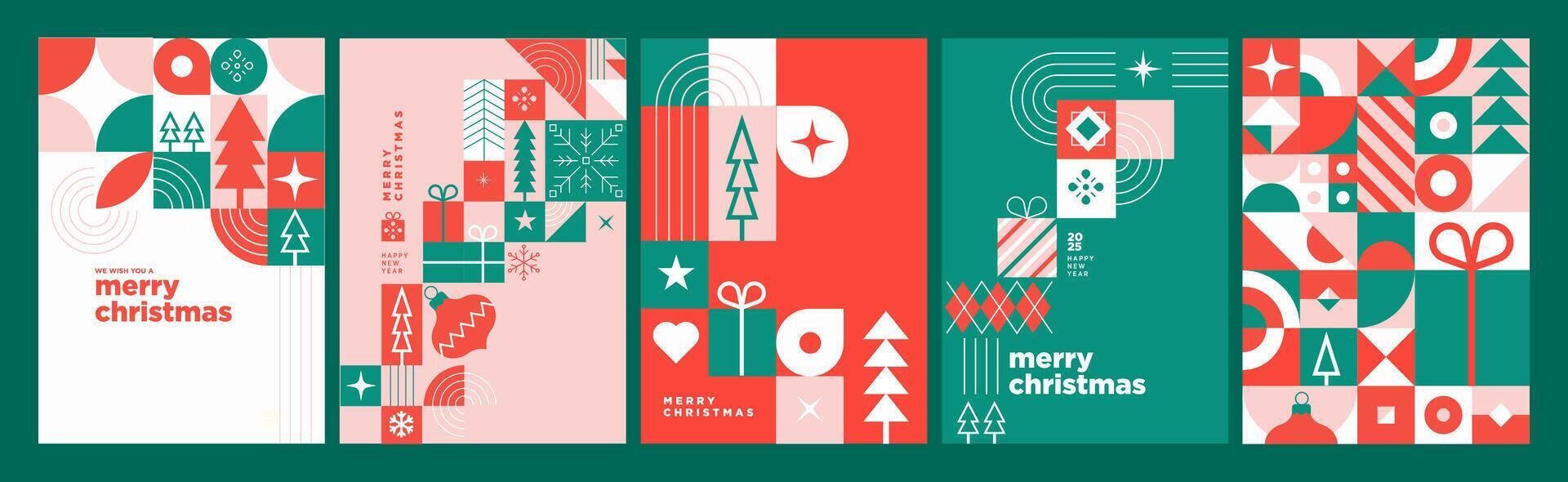 Merry Christmas and Happy New Year Greeting Cards. illustration concepts for background, greeting card, party invitation card, website banner, social media banner, marketing material. vector