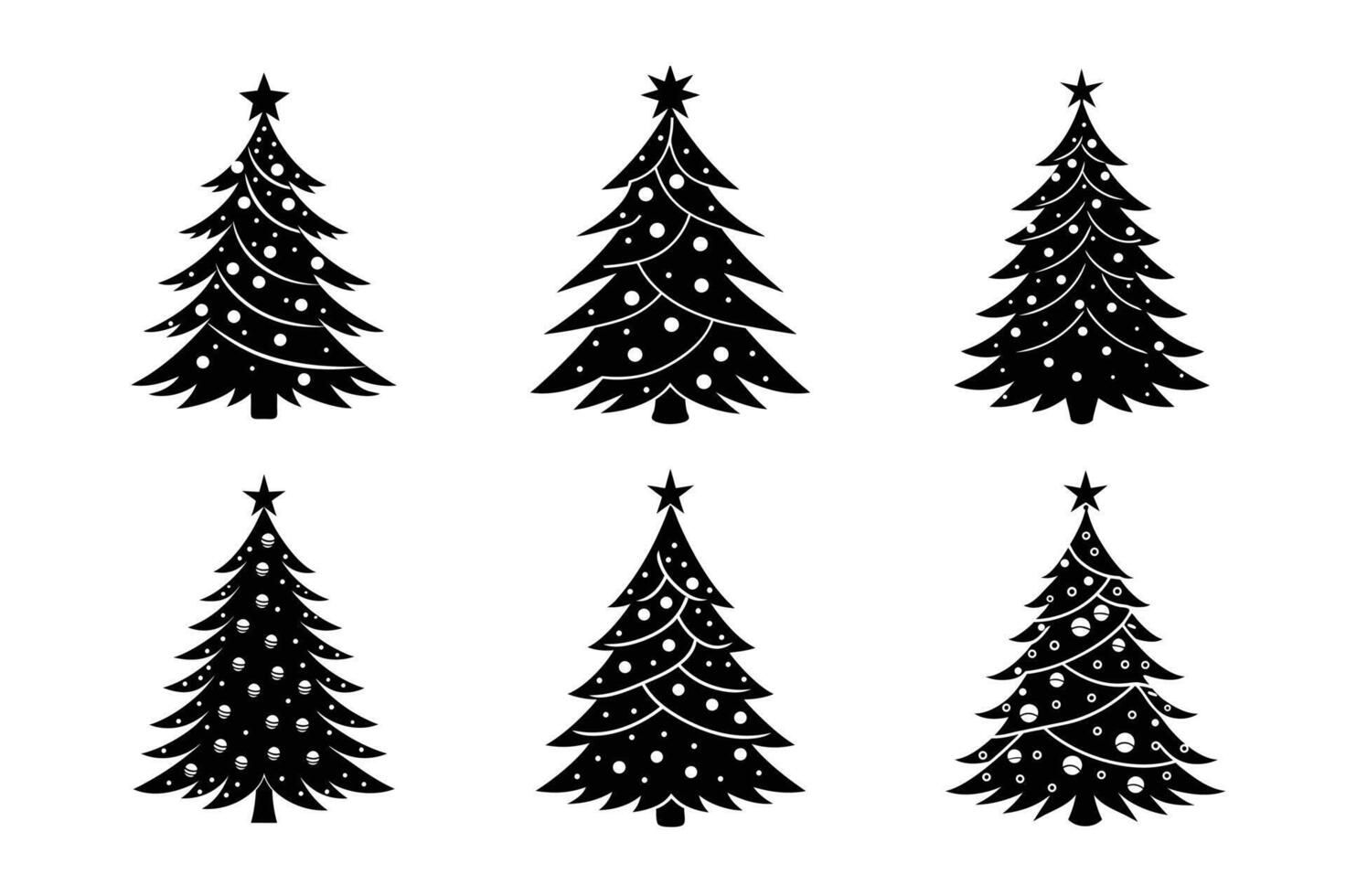 Christmas Tree black silhouette vector