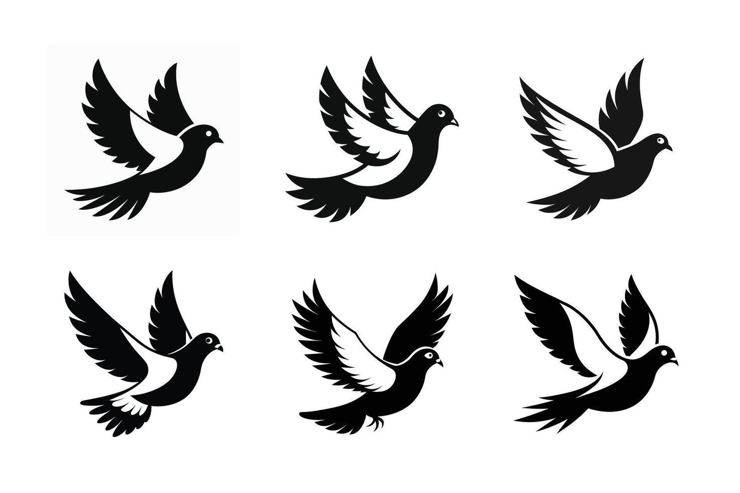 A Pigeon Full Length Fly in Sky vector