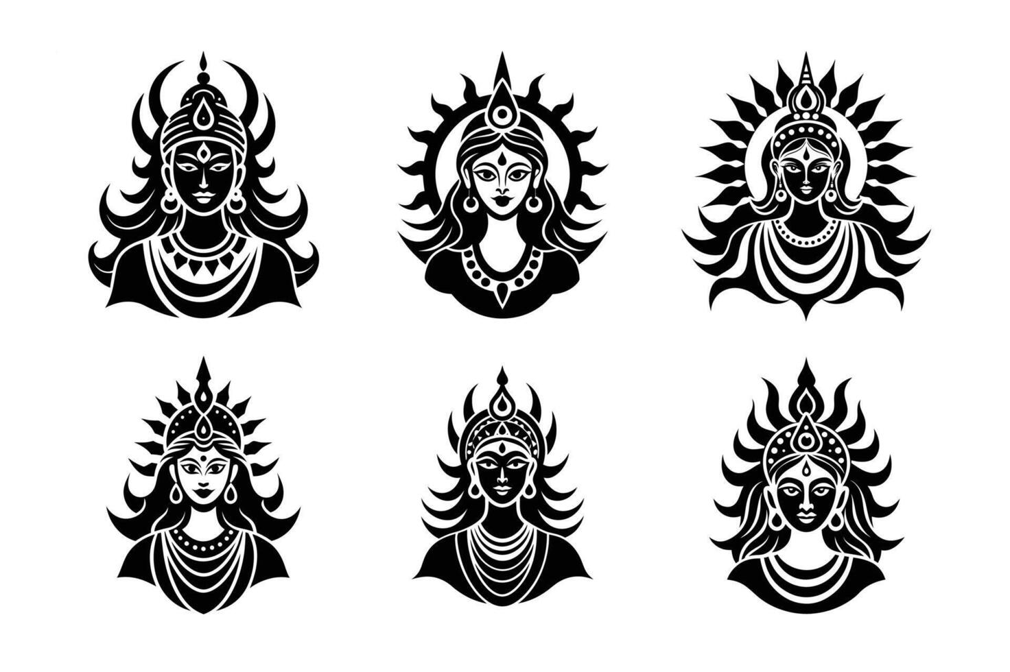 Lord Durga logo icon vector