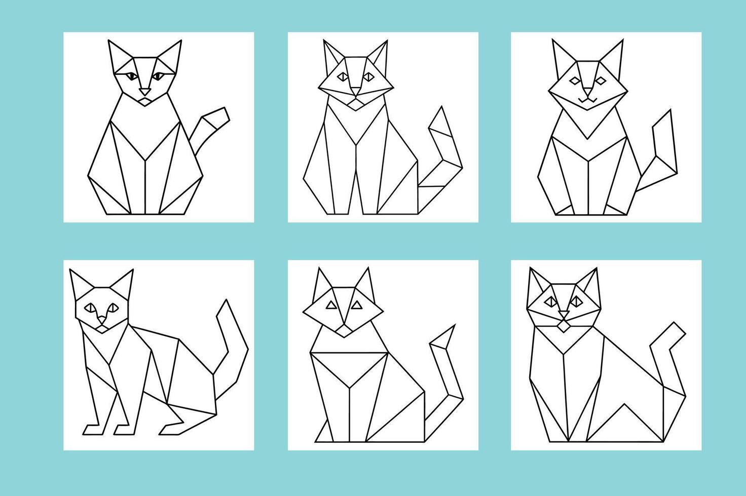 cat, origami style vector