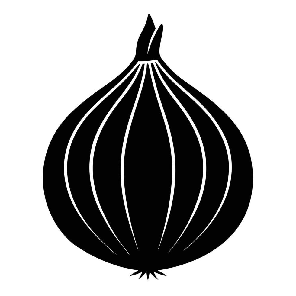 onion silhouette illustration on white background vector