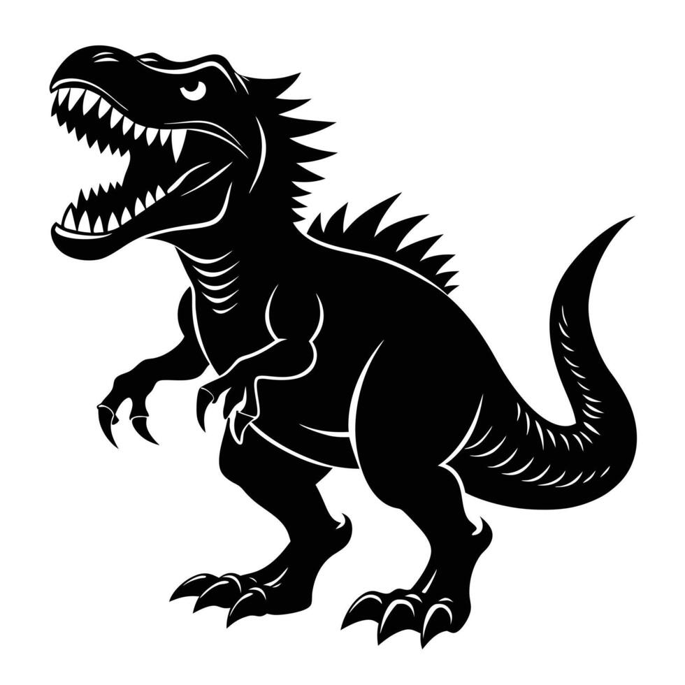 a black and white illustration of a dinosaur vector