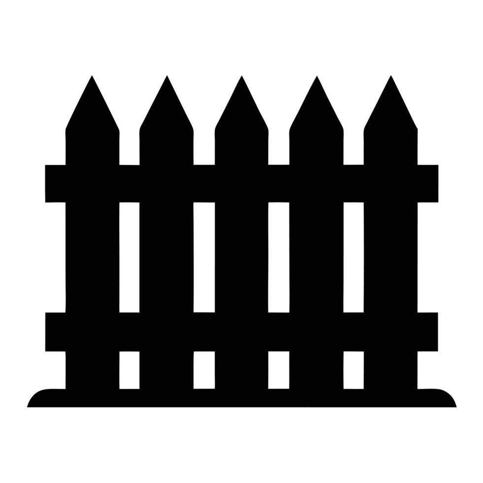 a black and white silhouette of a fence vector