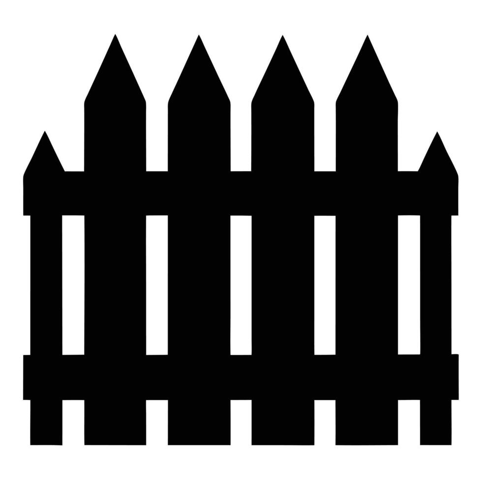 a black and white silhouette of a fence vector