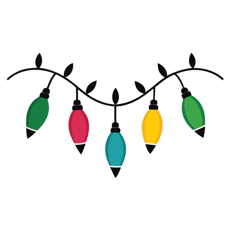 Christmas lights clip art illustration vector
