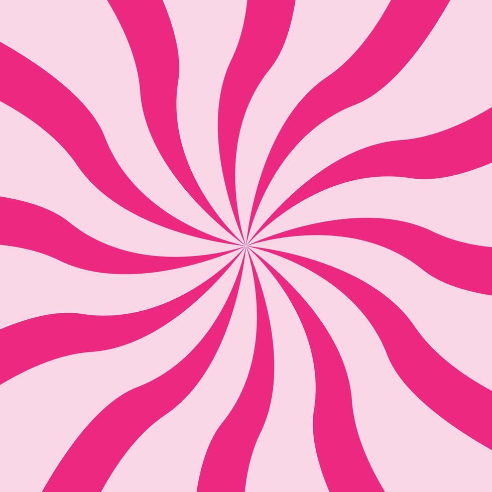 Candy color sunburst background. Swirl pink cream sunbeams design wallpaper. Colorful spinning lines for template, banner, poster, flyer. vector
