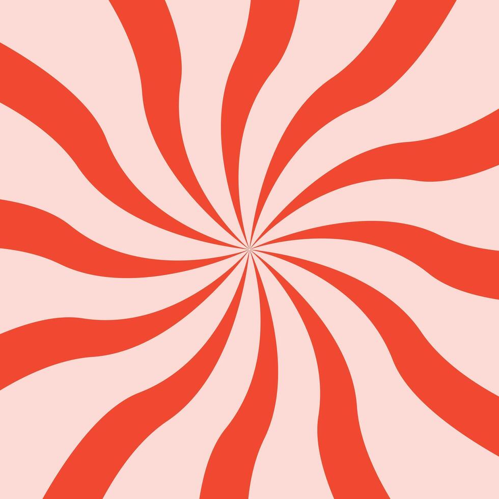Red striped background with a spiral vector