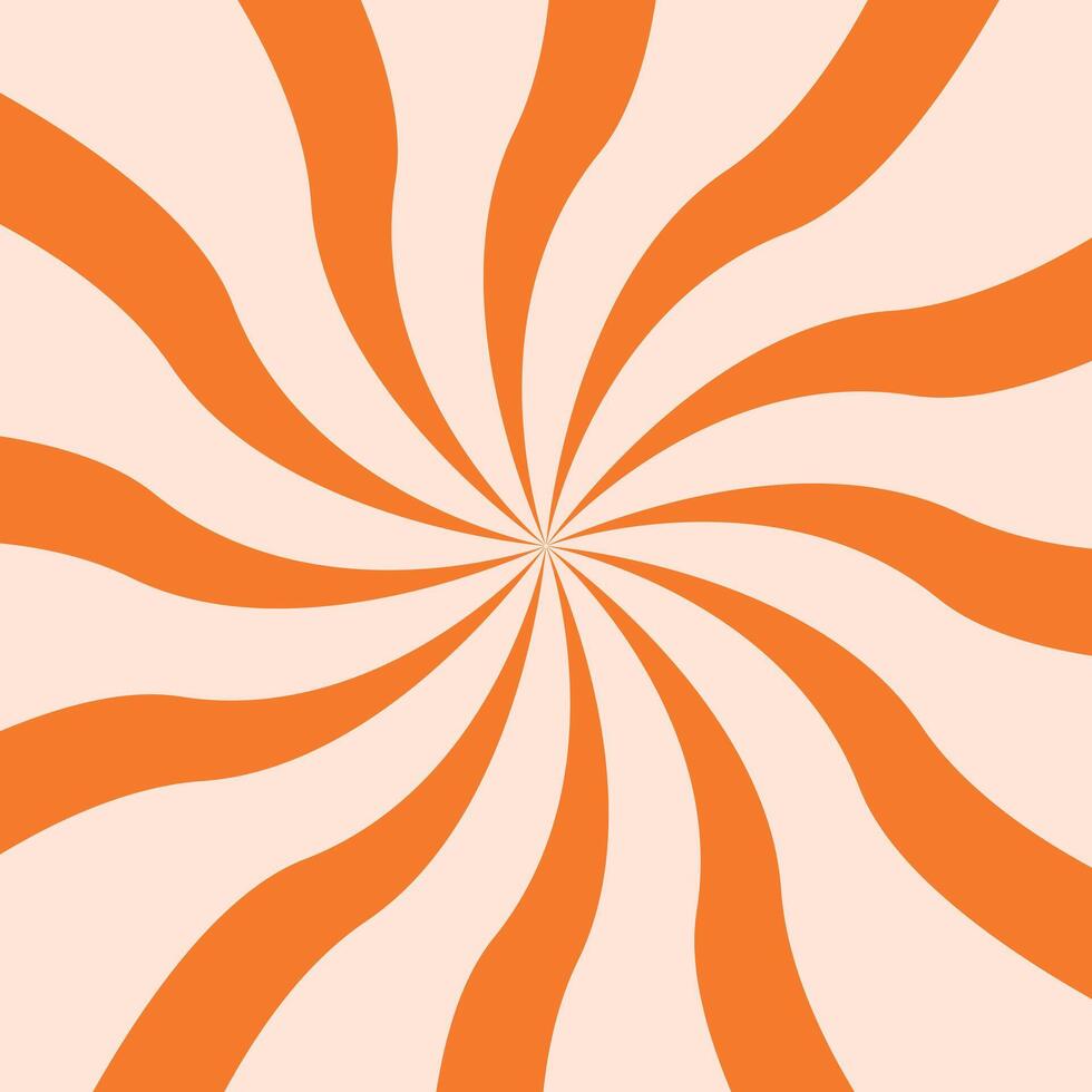Candy color sunburst background. Swirl orange sunbeams design wallpaper. vector